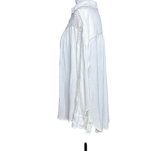 Free People Katie Bird button down top L Large white - Picture 4 of 9